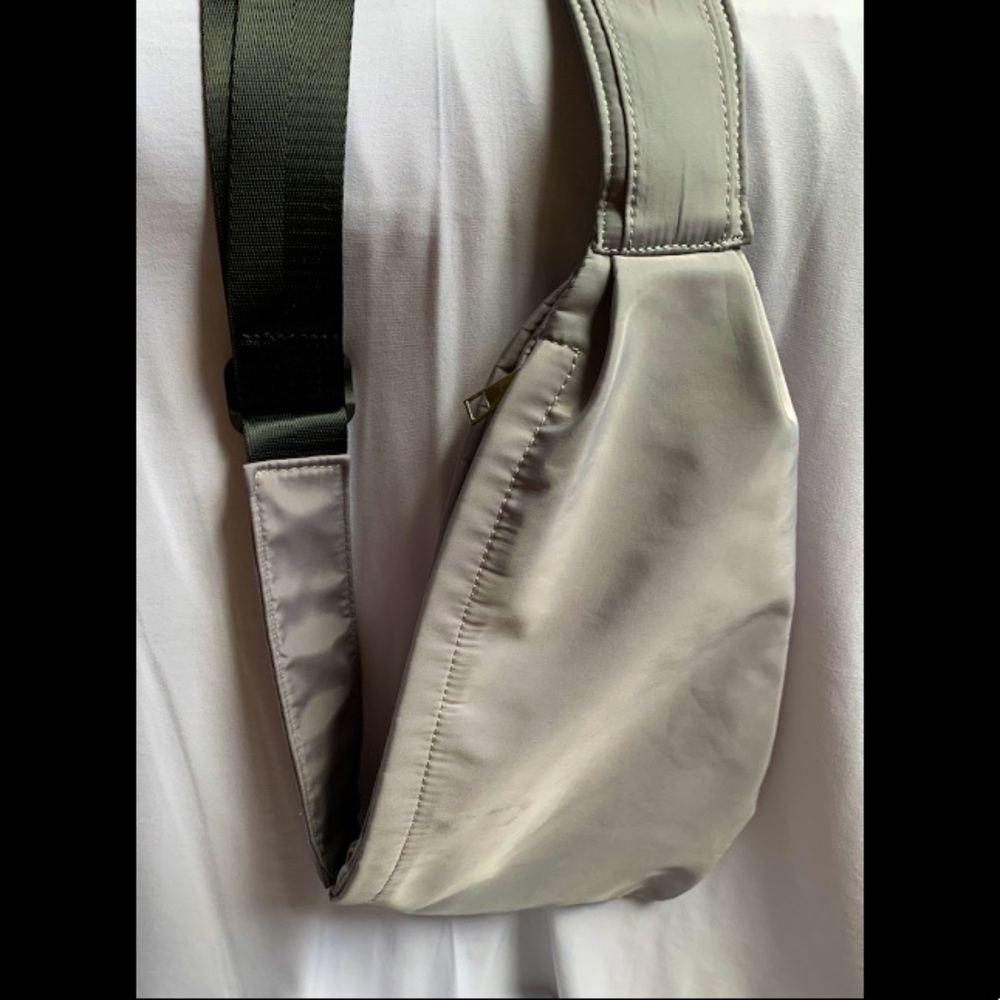 NWOT Athletic Sleek Silver Crossbody Bag